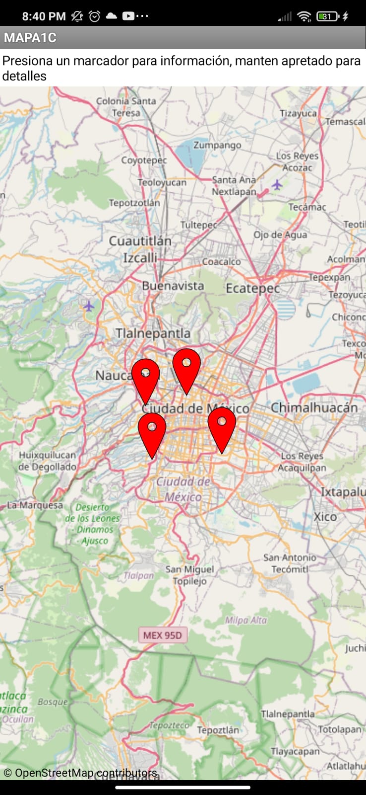 Mapa con puntos en color rojo para indicar ubicaciones en el mismo